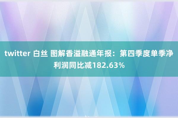 twitter 白丝 图解香溢融通年报：第四季度单季净利润同比减182.63%