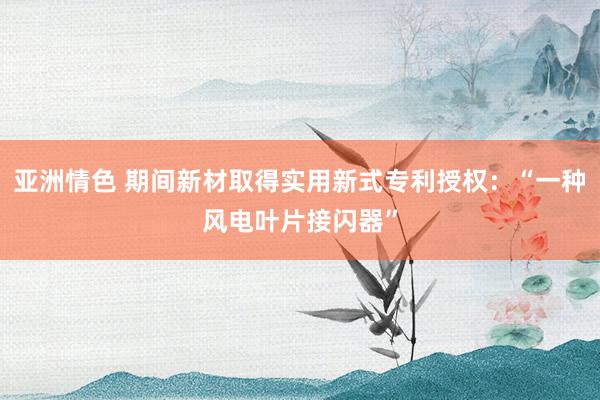 亚洲情色 期间新材取得实用新式专利授权：“一种风电叶片接闪器”