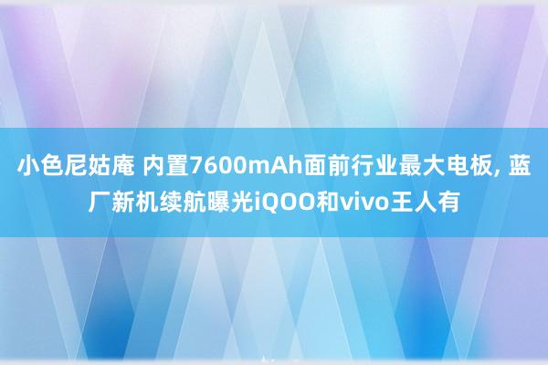 小色尼姑庵 内置7600mAh面前行业最大电板， 蓝厂新机续航曝光iQOO和vivo王人有